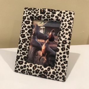 Furry Leopard Print Photo Frame